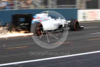 World © Octane Photographic Ltd. Williams Martini Racing, Williams Mercedes FW38 – Valtteri Bottas. Friday 16th September 2016, F1 Singapore GP Practice 1, Marina Bay Circuit, Singapore. Digital Ref :