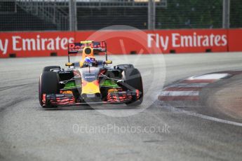 World © Octane Photographic Ltd. Red Bull Racing RB12 – Max Verstappen. Friday 16th September 2016, F1 Singapore GP Practice 1, Marina Bay Circuit, Singapore. Digital Ref :