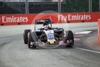 World © Octane Photographic Ltd. Scuderia Toro Rosso STR11 – Daniil Kvyat. Friday 16th September 2016, F1 Singapore GP Practice 1, Marina Bay Circuit, Singapore. Digital Ref :