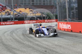 World © Octane Photographic Ltd. Sauber F1 Team C35 – Felipe Nasr. Friday 16th September 2016, F1 Singapore GP Practice 1, Marina Bay Circuit, Singapore. Digital Ref :