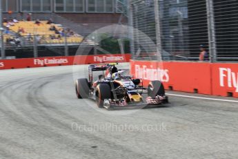 World © Octane Photographic Ltd. Scuderia Toro Rosso STR11 – Carlos Sainz. Friday 16th September 2016, F1 Singapore GP Practice 1, Marina Bay Circuit, Singapore. Digital Ref :