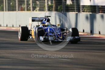 World © Octane Photographic Ltd. Sauber F1 Team C35 – Marcus Ericsson. Friday 16th September 2016, F1 Singapore GP Practice 1, Marina Bay Circuit, Singapore. Digital Ref :