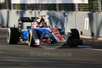 World © Octane Photographic Ltd. Manor Racing MRT05 – Esteban Ocon. Friday 16th September 2016, F1 Singapore GP Practice 1, Marina Bay Circuit, Singapore. Digital Ref :