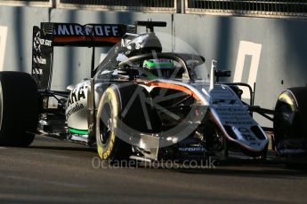 World © Octane Photographic Ltd. Sahara Force India VJM09 with Halo - Nico Hulkenberg. Friday 16th September 2016, F1 Singapore GP Practice 1, Marina Bay Circuit, Singapore. Digital Ref :