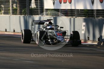 World © Octane Photographic Ltd. McLaren Honda MP4-31 with Halo – Fernando Alonso. Friday 16th September 2016, F1 Singapore GP Practice 1, Marina Bay Circuit, Singapore. Digital Ref :