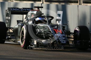 World © Octane Photographic Ltd. McLaren Honda MP4-31 with Halo – Fernando Alonso. Friday 16th September 2016, F1 Singapore GP Practice 1, Marina Bay Circuit, Singapore. Digital Ref :