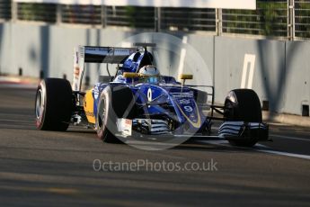 World © Octane Photographic Ltd. Sauber F1 Team C35 – Marcus Ericsson. Friday 16th September 2016, F1 Singapore GP Practice 1, Marina Bay Circuit, Singapore. Digital Ref :