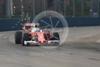 World © Octane Photographic Ltd. Scuderia Ferrari SF16-H – Sebastian Vettel. Friday 16th September 2016, F1 Singapore GP Practice 1, Marina Bay Circuit, Singapore. Digital Ref :