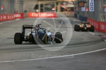 World © Octane Photographic Ltd. Sahara Force India VJM09 with Halo - Nico Hulkenberg and Renault Sport F1 Team RS16 - Kevin Magnussen. Friday 16th September 2016, F1 Singapore GP Practice 1, Marina Bay Circuit, Singapore. Digital Ref :