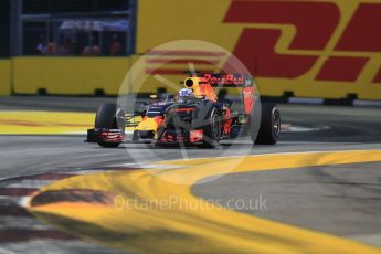 World © Octane Photographic Ltd. Red Bull Racing RB12 – Daniel Ricciardo. Friday 16th September 2016, F1 Singapore GP Practice 1, Marina Bay Circuit, Singapore. Digital Ref :