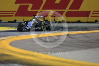 World © Octane Photographic Ltd. Sahara Force India VJM09 - Nico Hulkenberg. Friday 16th September 2016, F1 Singapore GP Practice 1, Marina Bay Circuit, Singapore. Digital Ref :