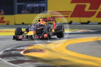 World © Octane Photographic Ltd. Red Bull Racing RB12 – Max Verstappen. Friday 16th September 2016, F1 Singapore GP Practice 1, Marina Bay Circuit, Singapore. Digital Ref :