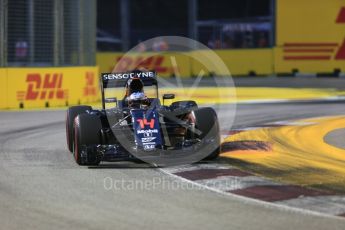 World © Octane Photographic Ltd. McLaren Honda MP4-31 – Fernando Alonso. Friday 16th September 2016, F1 Singapore GP Practice 1, Marina Bay Circuit, Singapore. Digital Ref :