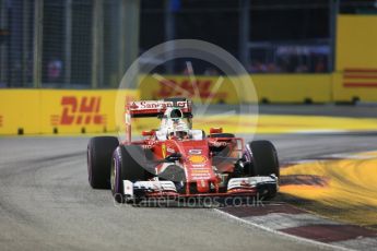 World © Octane Photographic Ltd. Scuderia Ferrari SF16-H – Sebastian Vettel. Friday 16th September 2016, F1 Singapore GP Practice 1, Marina Bay Circuit, Singapore. Digital Ref :