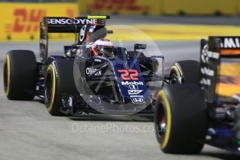 World © Octane Photographic Ltd. McLaren Honda MP4-31 – Jenson Button. Friday 16th September 2016, F1 Singapore GP Practice 1, Marina Bay Circuit, Singapore. Digital Ref :