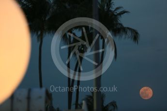 World © Octane Photographic Ltd. Full Moon. Friday 16th September 2016, F1 Singapore GP Practice 1, Marina Bay Circuit, Singapore. Digital Ref :