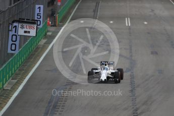 World © Octane Photographic Ltd. Williams Martini Racing, Williams Mercedes FW38 – Felipe Massa. Friday 16th September 2016, F1 Singapore GP Practice 1, Marina Bay Circuit, Singapore. Digital Ref :