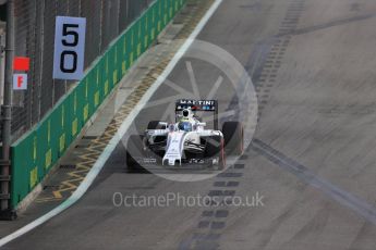 World © Octane Photographic Ltd. Williams Martini Racing, Williams Mercedes FW38 – Felipe Massa. Friday 16th September 2016, F1 Singapore GP Practice 1, Marina Bay Circuit, Singapore. Digital Ref :