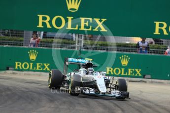 World © Octane Photographic Ltd. Mercedes AMG Petronas W07 Hybrid – Nico Rosberg. Friday 16th September 2016, F1 Singapore GP Practice 1, Marina Bay Circuit, Singapore. Digital Ref :