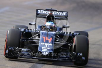 World © Octane Photographic Ltd. McLaren Honda MP4-31 – Fernando Alonso. Friday 16th September 2016, F1 Singapore GP Practice 1, Marina Bay Circuit, Singapore. Digital Ref :