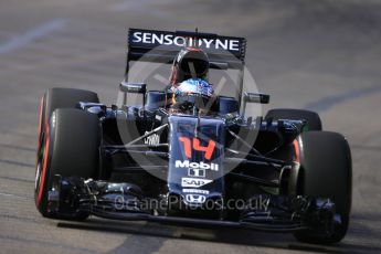 World © Octane Photographic Ltd. McLaren Honda MP4-31 – Fernando Alonso. Friday 16th September 2016, F1 Singapore GP Practice 1, Marina Bay Circuit, Singapore. Digital Ref :