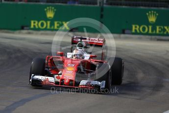 World © Octane Photographic Ltd. Scuderia Ferrari SF16-H – Sebastian Vettel. Friday 16th September 2016, F1 Singapore GP Practice 1, Marina Bay Circuit, Singapore. Digital Ref :