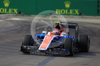 World © Octane Photographic Ltd. Manor Racing MRT05 – Esteban Ocon. Friday 16th September 2016, F1 Singapore GP Practice 1, Marina Bay Circuit, Singapore. Digital Ref :