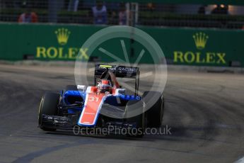 World © Octane Photographic Ltd. Manor Racing MRT05 – Esteban Ocon. Friday 16th September 2016, F1 Singapore GP Practice 1, Marina Bay Circuit, Singapore. Digital Ref : 1716LB1D9716