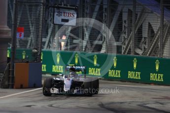 World © Octane Photographic Ltd. Mercedes AMG Petronas W07 Hybrid – Nico Rosberg. Friday 16th September 2016, F1 Singapore GP Practice 1, Marina Bay Circuit, Singapore. Digital Ref : 1716LB1D9767