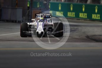 World © Octane Photographic Ltd. Williams Martini Racing, Williams Mercedes FW38 – Felipe Massa. Friday 16th September 2016, F1 Singapore GP Practice 1, Marina Bay Circuit, Singapore. Digital Ref : 1716LB1D9788