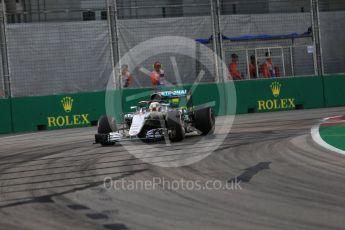 World © Octane Photographic Ltd. Mercedes AMG Petronas W07 Hybrid with Halo – Lewis Hamilton. Friday 16th September 2016, F1 Singapore GP Practice 1, Marina Bay Circuit, Singapore. Digital Ref : 1716LB2D8575