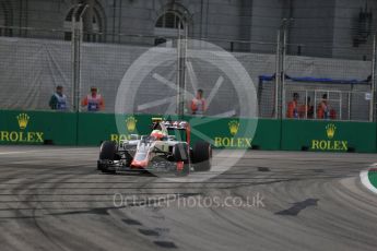 World © Octane Photographic Ltd. Haas F1 Team VF-16 - Esteban Gutierrez. Friday 16th September 2016, F1 Singapore GP Practice 1, Marina Bay Circuit, Singapore. Digital Ref : 1716LB2D8627