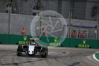 World © Octane Photographic Ltd. Sahara Force India VJM09 with Halo - Nico Hulkenberg. Friday 16th September 2016, F1 Singapore GP Practice 1, Marina Bay Circuit, Singapore. Digital Ref :