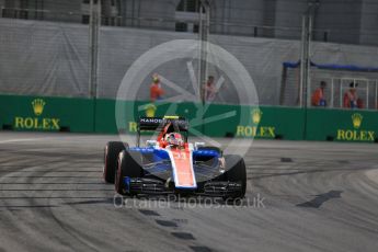 World © Octane Photographic Ltd. Manor Racing MRT05 – Esteban Ocon. Friday 16th September 2016, F1 Singapore GP Practice 1, Marina Bay Circuit, Singapore. Digital Ref :