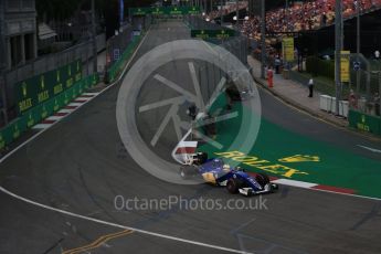 World © Octane Photographic Ltd. Sauber F1 Team C35 – Marcus Ericsson. Friday 16th September 2016, F1 Singapore GP Practice 1, Marina Bay Circuit, Singapore. Digital Ref :