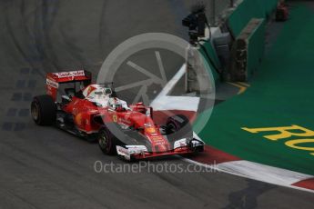 World © Octane Photographic Ltd. Scuderia Ferrari SF16-H – Sebastian Vettel. Friday 16th September 2016, F1 Singapore GP Practice 1, Marina Bay Circuit, Singapore. Digital Ref :