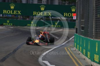 World © Octane Photographic Ltd. Red Bull Racing RB12 – Max Verstappen. Friday 16th September 2016, F1 Singapore GP Practice 1, Marina Bay Circuit, Singapore. Digital Ref :