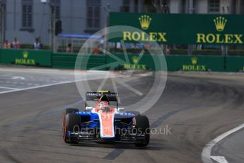 World © Octane Photographic Ltd. Manor Racing MRT05 – Esteban Ocon. Friday 16th September 2016, F1 Singapore GP Practice 1, Marina Bay Circuit, Singapore. Digital Ref :