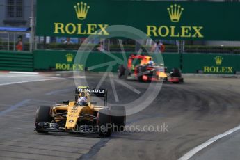 World © Octane Photographic Ltd. Renault Sport F1 Team RS16 – Jolyon Palmer and Red Bull Racing RB12 – Daniel Ricciardo. Friday 16th September 2016, F1 Singapore GP Practice 1, Marina Bay Circuit, Singapore. Digital Ref :