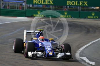 World © Octane Photographic Ltd. Sauber F1 Team C35 – Felipe Nasr. Friday 16th September 2016, F1 Singapore GP Practice 1, Marina Bay Circuit, Singapore. Digital Ref :