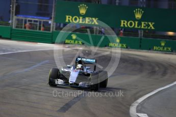 World © Octane Photographic Ltd. Mercedes AMG Petronas W07 Hybrid – Lewis Hamilton. Friday 16th September 2016, F1 Singapore GP Practice 1, Marina Bay Circuit, Singapore. Digital Ref :