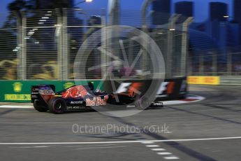 World © Octane Photographic Ltd. Scuderia Toro Rosso STR11 – Carlos Sainz. Friday 16th September 2016, F1 Singapore GP Practice 1, Marina Bay Circuit, Singapore. Digital Ref :