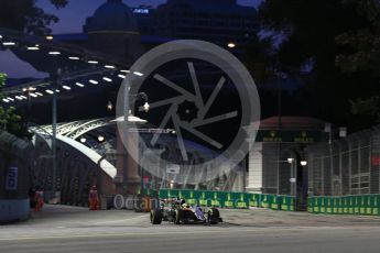 World © Octane Photographic Ltd. Sahara Force India VJM09 - Sergio Perez. Friday 16th September 2016, F1 Singapore GP Practice 1, Marina Bay Circuit, Singapore. Digital Ref :