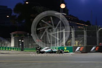 World © Octane Photographic Ltd. Mercedes AMG Petronas W07 Hybrid – Lewis Hamilton. Friday 16th September 2016, F1 Singapore GP Practice 1, Marina Bay Circuit, Singapore. Digital Ref :