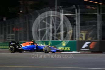 World © Octane Photographic Ltd. Manor Racing MRT05 – Esteban Ocon. Friday 16th September 2016, F1 Singapore GP Practice 1, Marina Bay Circuit, Singapore. Digital Ref :