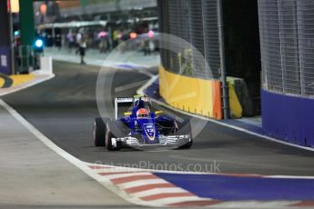 World © Octane Photographic Ltd. Sauber F1 Team C35 – Felipe Nasr. Friday 16th September 2016, F1 Singapore GP Practice 2, Marina Bay Circuit, Singapore. Digital Ref : 1717CB5D4767