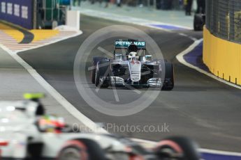 World © Octane Photographic Ltd. Mercedes AMG Petronas W07 Hybrid – Lewis Hamilton. Friday 16th September 2016, F1 Singapore GP Practice 2, Marina Bay Circuit, Singapore. Digital Ref : 1717CB5D4862