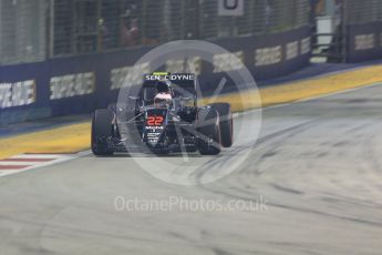 World © Octane Photographic Ltd. McLaren Honda MP4-31 – Jenson Button. Friday 16th September 2016, F1 Singapore GP Practice 2, Marina Bay Circuit, Singapore. Digital Ref : 1717CB5D4992