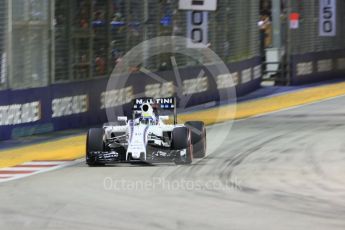 World © Octane Photographic Ltd. Williams Martini Racing, Williams Mercedes FW38 – Felipe Massa. Friday 16th September 2016, F1 Singapore GP Practice 2, Marina Bay Circuit, Singapore. Digital Ref : 1717CB5D5103