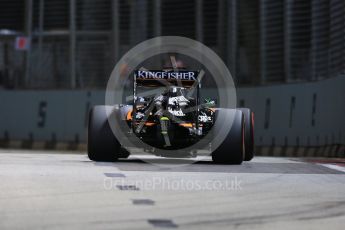 World © Octane Photographic Ltd. Sahara Force India VJM09 - Nico Hulkenberg. Friday 16th September 2016, F1 Singapore GP Practice 2, Marina Bay Circuit, Singapore. Digital Ref : 1717CB5D5119